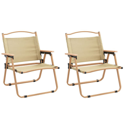 vidaXL Chaises de camping 2 pcs Beige 54x43x59 cm Tissu Oxford