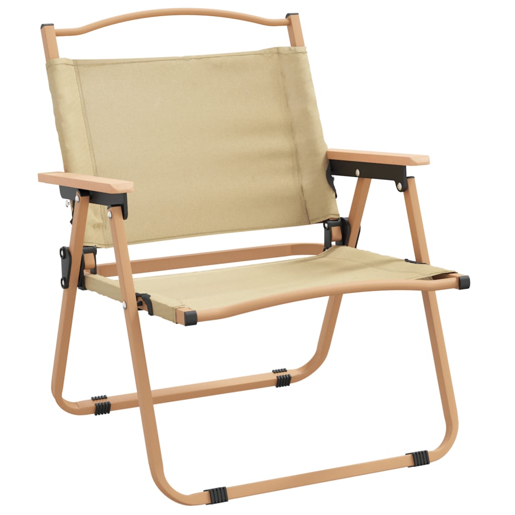 vidaXL Chaises de camping 2 pcs Beige 54x43x59 cm Tissu Oxford