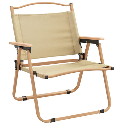 vidaXL Chaises de camping 2 pcs Beige 54x43x59 cm Tissu Oxford