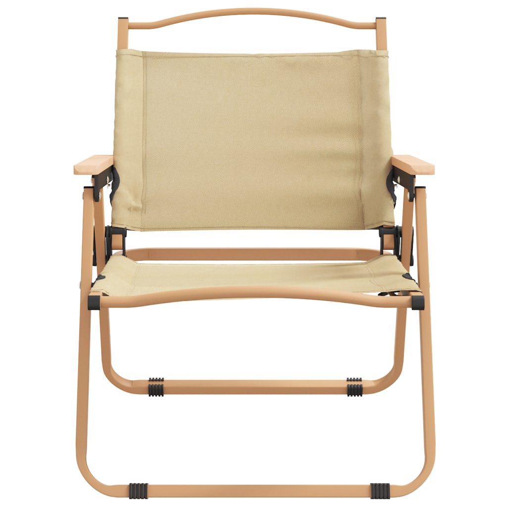 vidaXL Chaises de camping 2 pcs Beige 54x43x59 cm Tissu Oxford