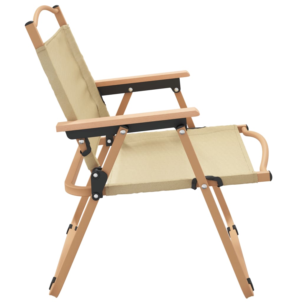 vidaXL Chaises de camping 2 pcs Beige 54x43x59 cm Tissu Oxford