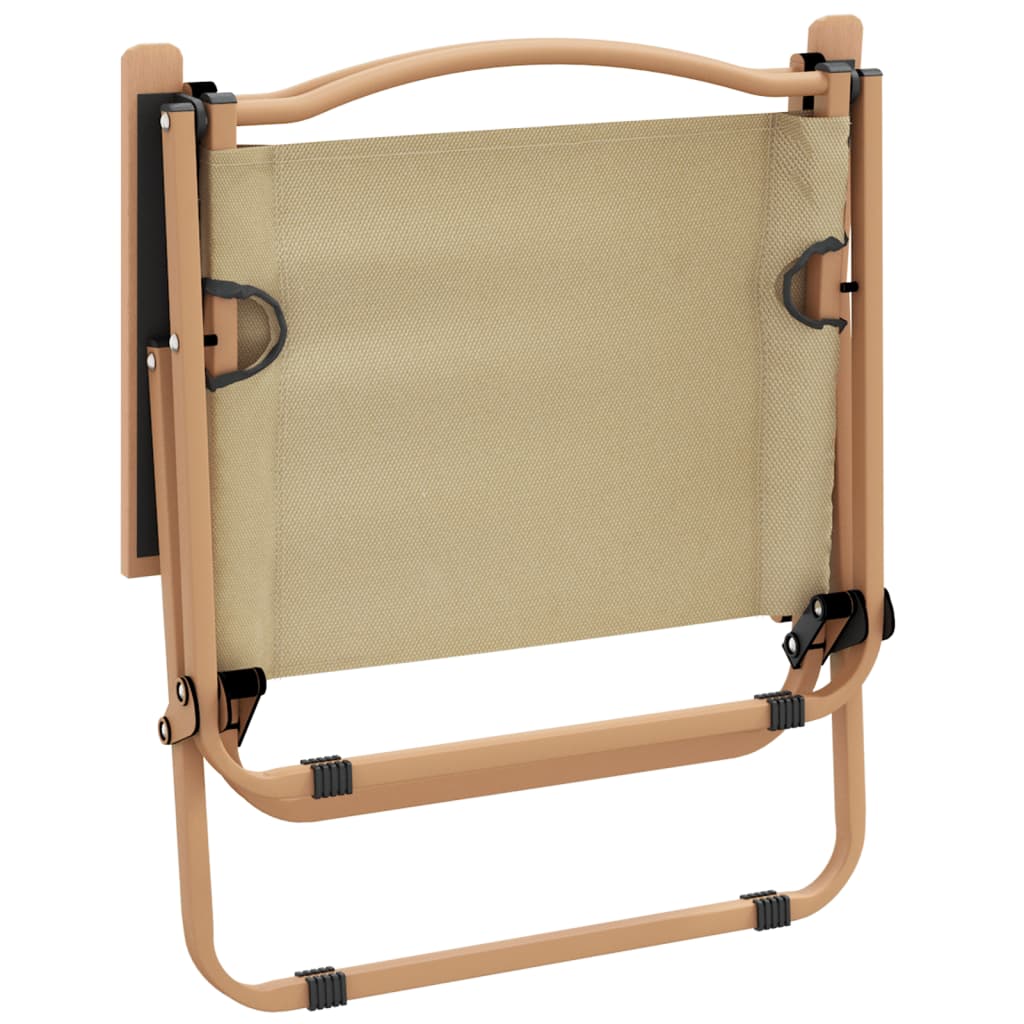 vidaXL Chaises de camping 2 pcs Beige 54x43x59 cm Tissu Oxford