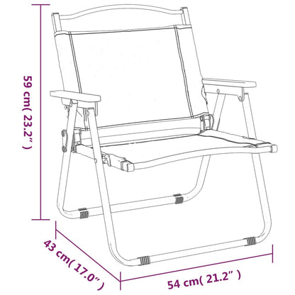 vidaXL Chaises de camping 2 pcs Beige 54x43x59 cm Tissu Oxford