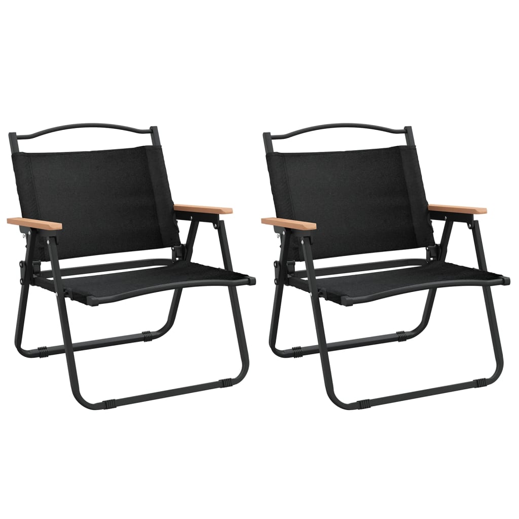 vidaXL Chaises de camping 2 pcs Noir 54x43x59 cm Tissu Oxford