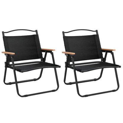 vidaXL Chaises de camping 2 pcs Noir 54x43x59 cm Tissu Oxford