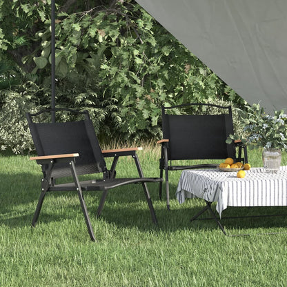 vidaXL Chaises de camping 2 pcs Noir 54x43x59 cm Tissu Oxford