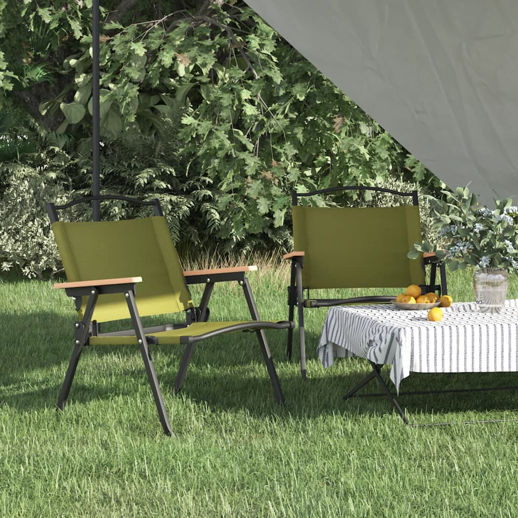 vidaXL Chaises de camping 2 pcs Vert 54x43x59 cm Tissu Oxford