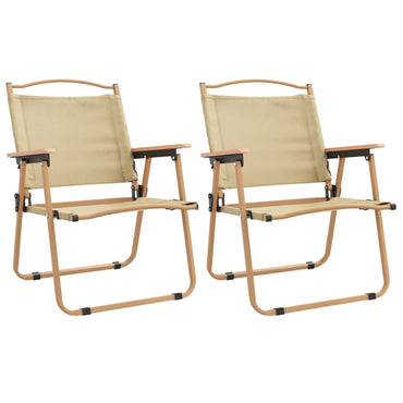 vidaXL Chaises de camping 2 pcs Beige 54x55x78 cm Tissu Oxford