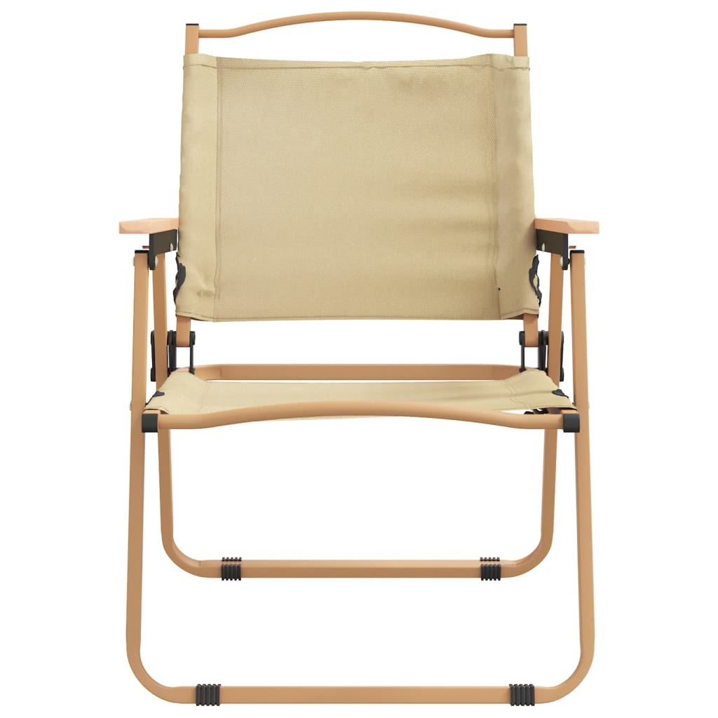 vidaXL Chaises de camping 2 pcs Beige 54x55x78 cm Tissu Oxford
