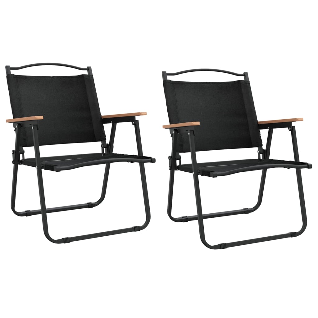 vidaXL Chaises de camping 2 pcs Noir 54x55x78 cm Tissu Oxford