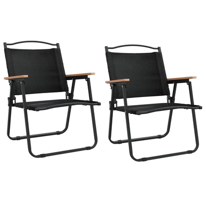 vidaXL Chaises de camping 2 pcs Noir 54x55x78 cm Tissu Oxford