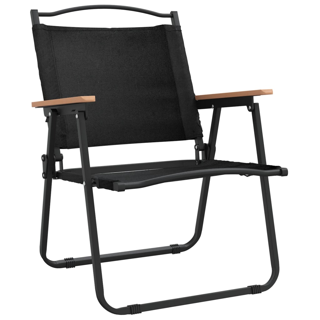 vidaXL Chaises de camping 2 pcs Noir 54x55x78 cm Tissu Oxford