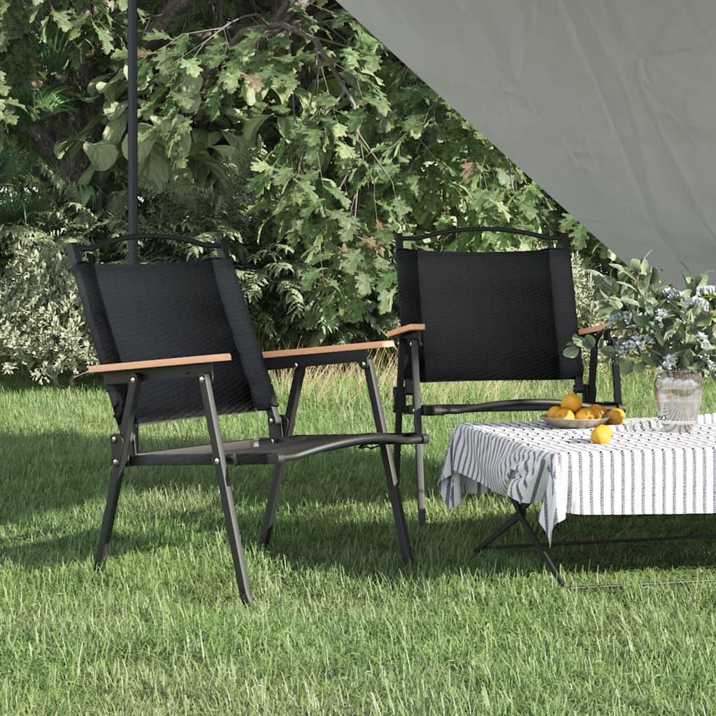 vidaXL Chaises de camping 2 pcs Noir 54x55x78 cm Tissu Oxford