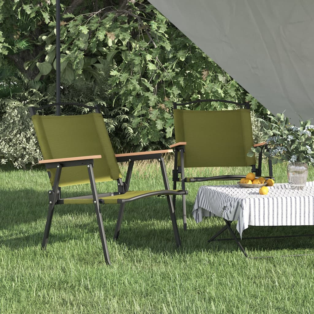 vidaXL Chaises de camping 2 pcs Vert 54x55x78 cm Tissu Oxford