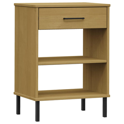 vidaXL Console OSLO avec pieds en métal Marron Bois de pin massif