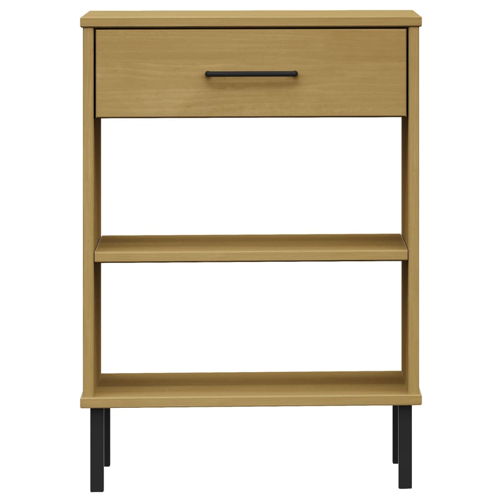 vidaXL Console OSLO avec pieds en métal Marron Bois de pin massif