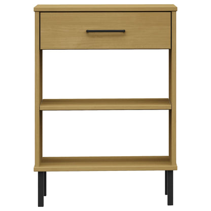vidaXL Console OSLO avec pieds en métal Marron Bois de pin massif