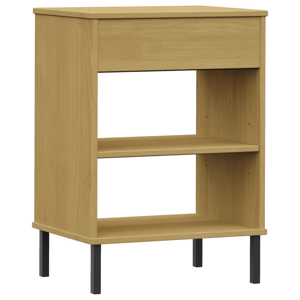 vidaXL Console OSLO avec pieds en métal Marron Bois de pin massif