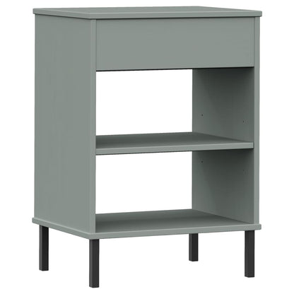 vidaXL Console OSLO avec pieds en métal Gris Bois de pin massif