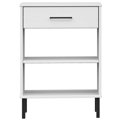 vidaXL Console OSLO avec pieds en métal Blanc Bois de pin massif