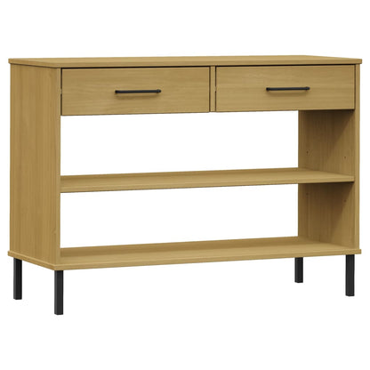 vidaXL Console OSLO avec pieds en métal Marron Bois de pin massif