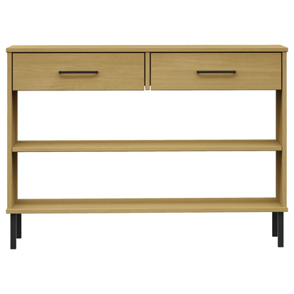 vidaXL Console OSLO avec pieds en métal Marron Bois de pin massif