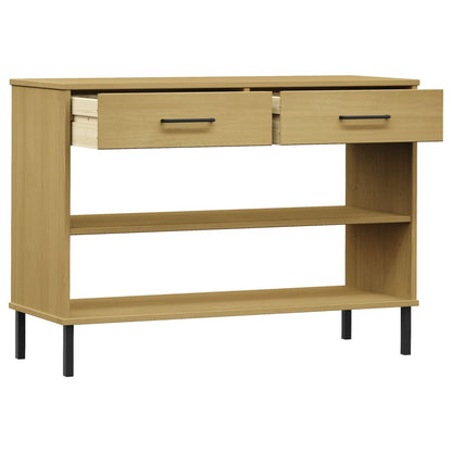 vidaXL Console OSLO avec pieds en métal Marron Bois de pin massif