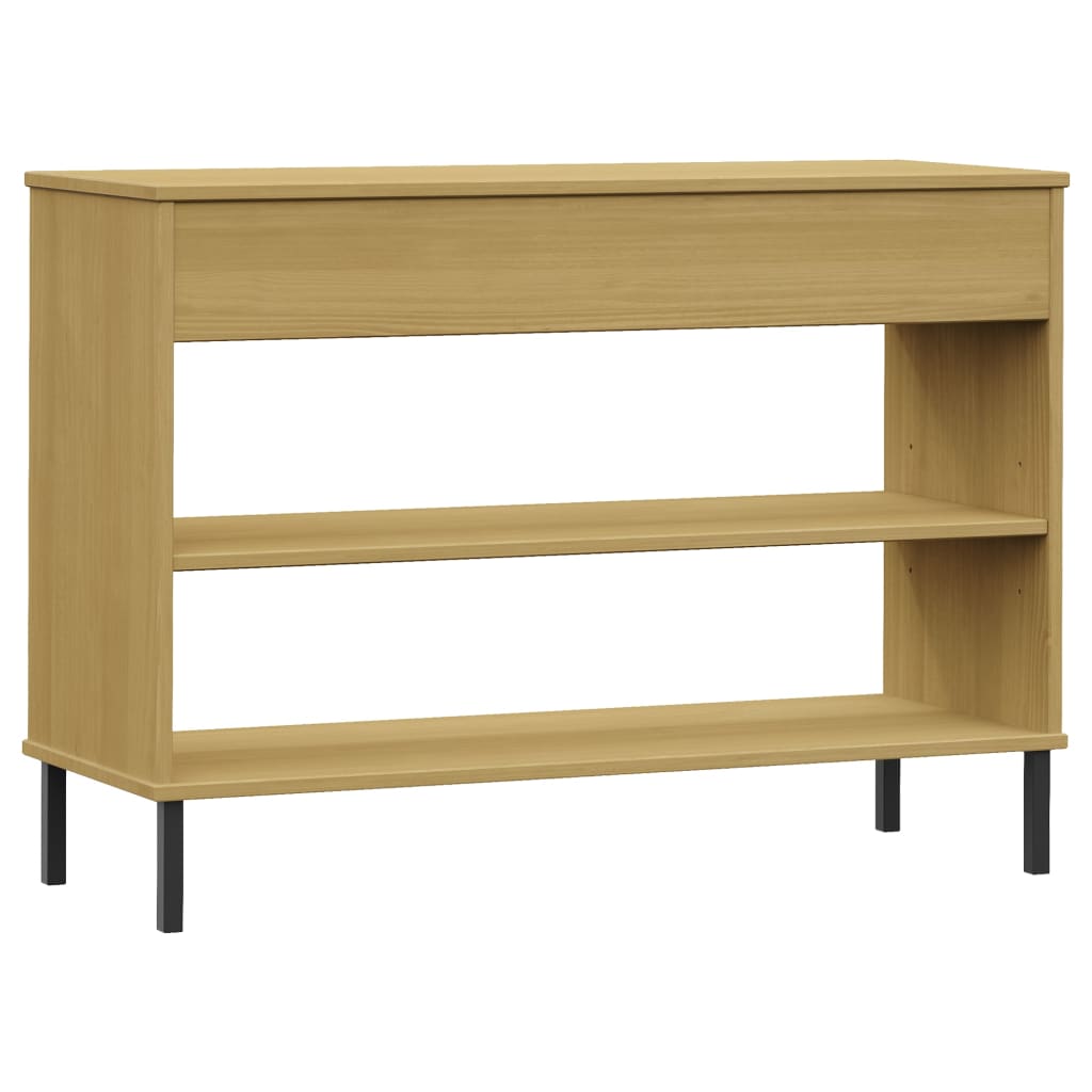 vidaXL Console OSLO avec pieds en métal Marron Bois de pin massif