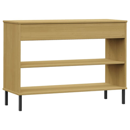 vidaXL Console OSLO avec pieds en métal Marron Bois de pin massif