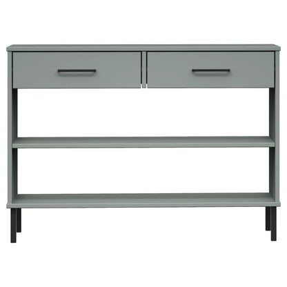 vidaXL Console OSLO avec pieds en métal Gris Bois de pin massif