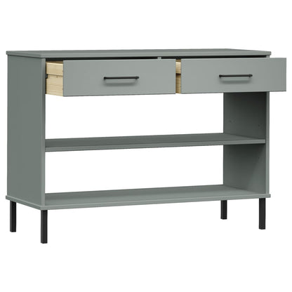 vidaXL Console OSLO avec pieds en métal Gris Bois de pin massif