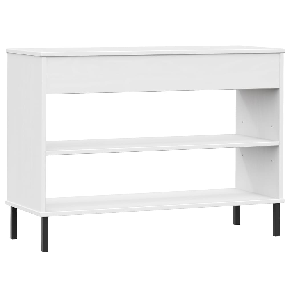 vidaXL Console OSLO avec pieds en métal Blanc Bois de pin massif