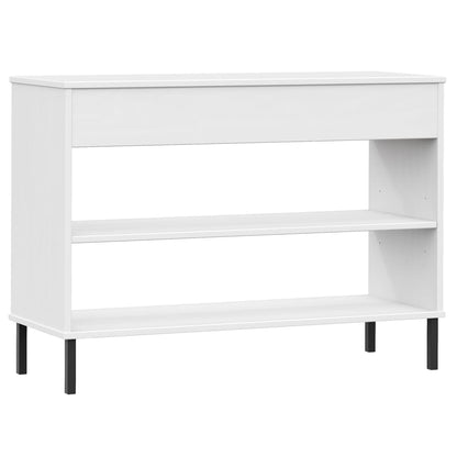 vidaXL Console OSLO avec pieds en métal Blanc Bois de pin massif