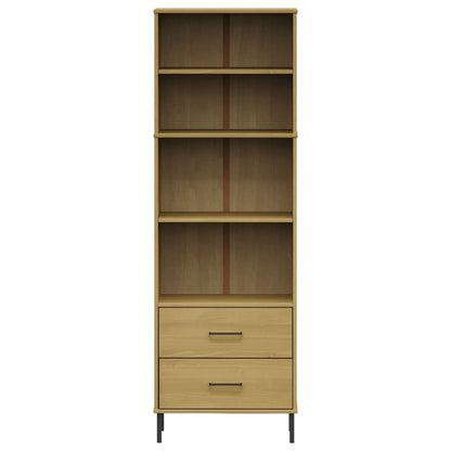 vidaXL Bücherregal OSLO mit 2 Schubladen Braun 60x35x180 cm Massivholz