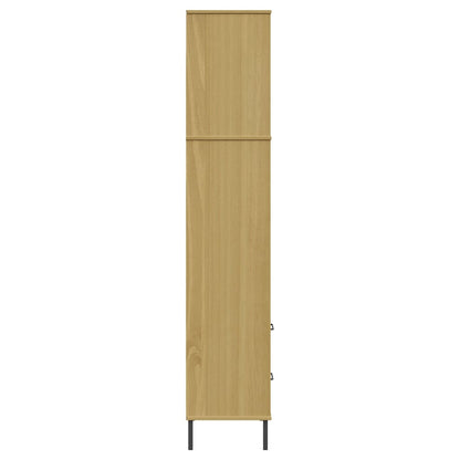 vidaXL Bücherregal OSLO mit 2 Schubladen Braun 60x35x180 cm Massivholz