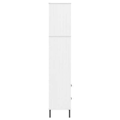 vidaXL Bücherregal OSLO mit 2 Schubladen Weiß 60x35x180 cm Massivholz