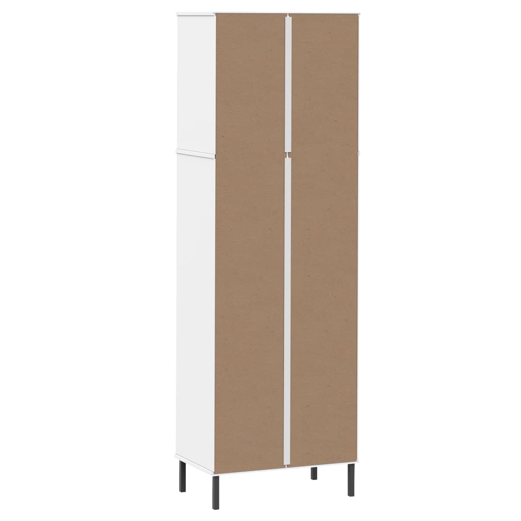 vidaXL Bücherregal OSLO mit 2 Schubladen Weiß 60x35x180 cm Massivholz