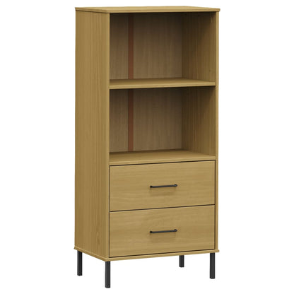 vidaXL Bücherregal OSLO 2 Schubladen Braun 60x35x128,5 cm Massivholz