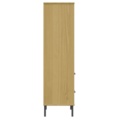 vidaXL Bücherregal OSLO 2 Schubladen Braun 60x35x128,5 cm Massivholz