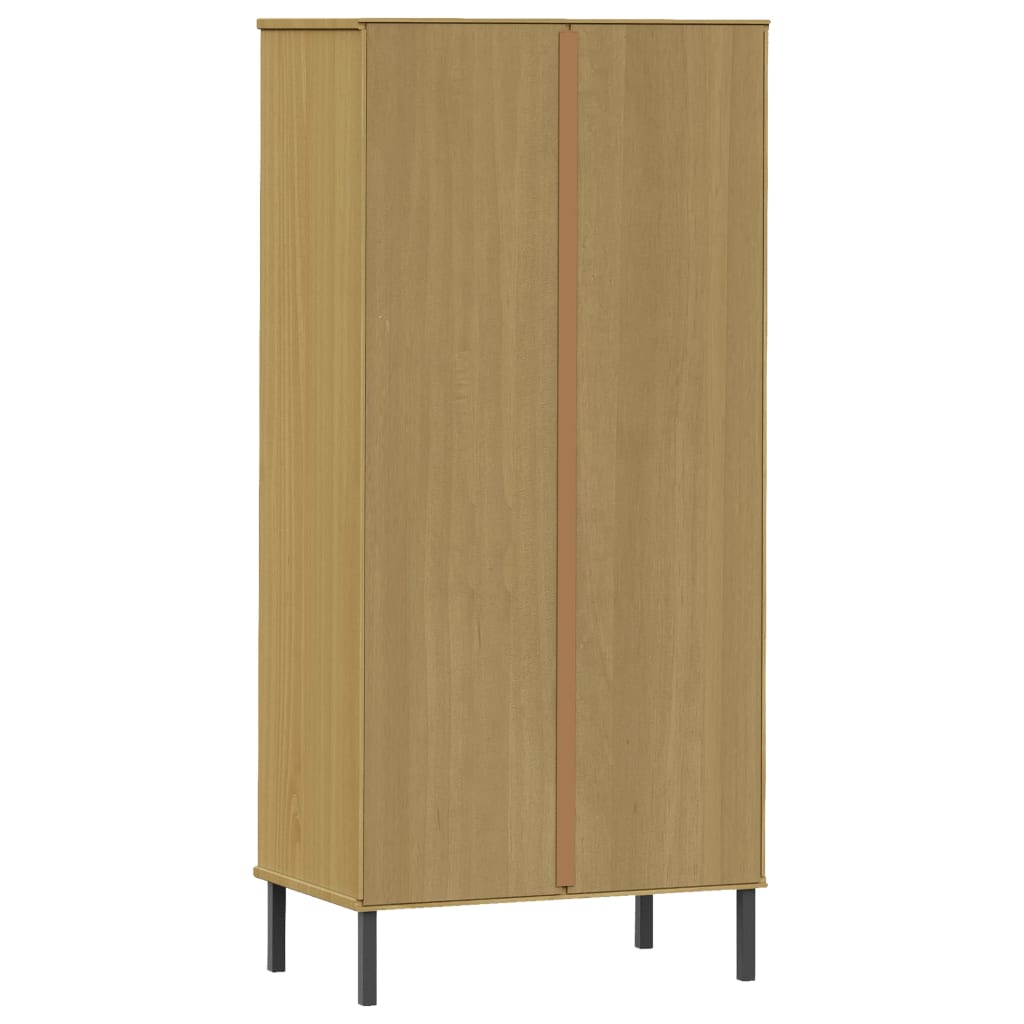 vidaXL Bücherregal OSLO 2 Schubladen Braun 60x35x128,5 cm Massivholz