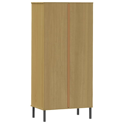 vidaXL Bücherregal OSLO 2 Schubladen Braun 60x35x128,5 cm Massivholz