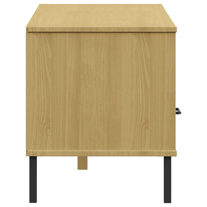 vidaXL TV-Schrank OSLO mit Metallbeinen Braun Massivholz Kiefer