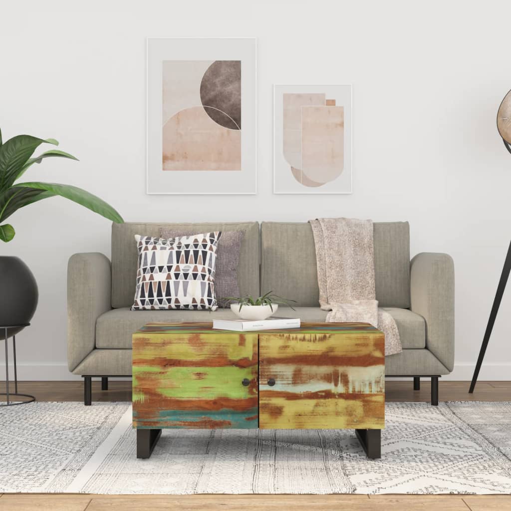 vidaXL Couchtisch 80x50x40 cm Altholz Massiv & Holzwerkstoff