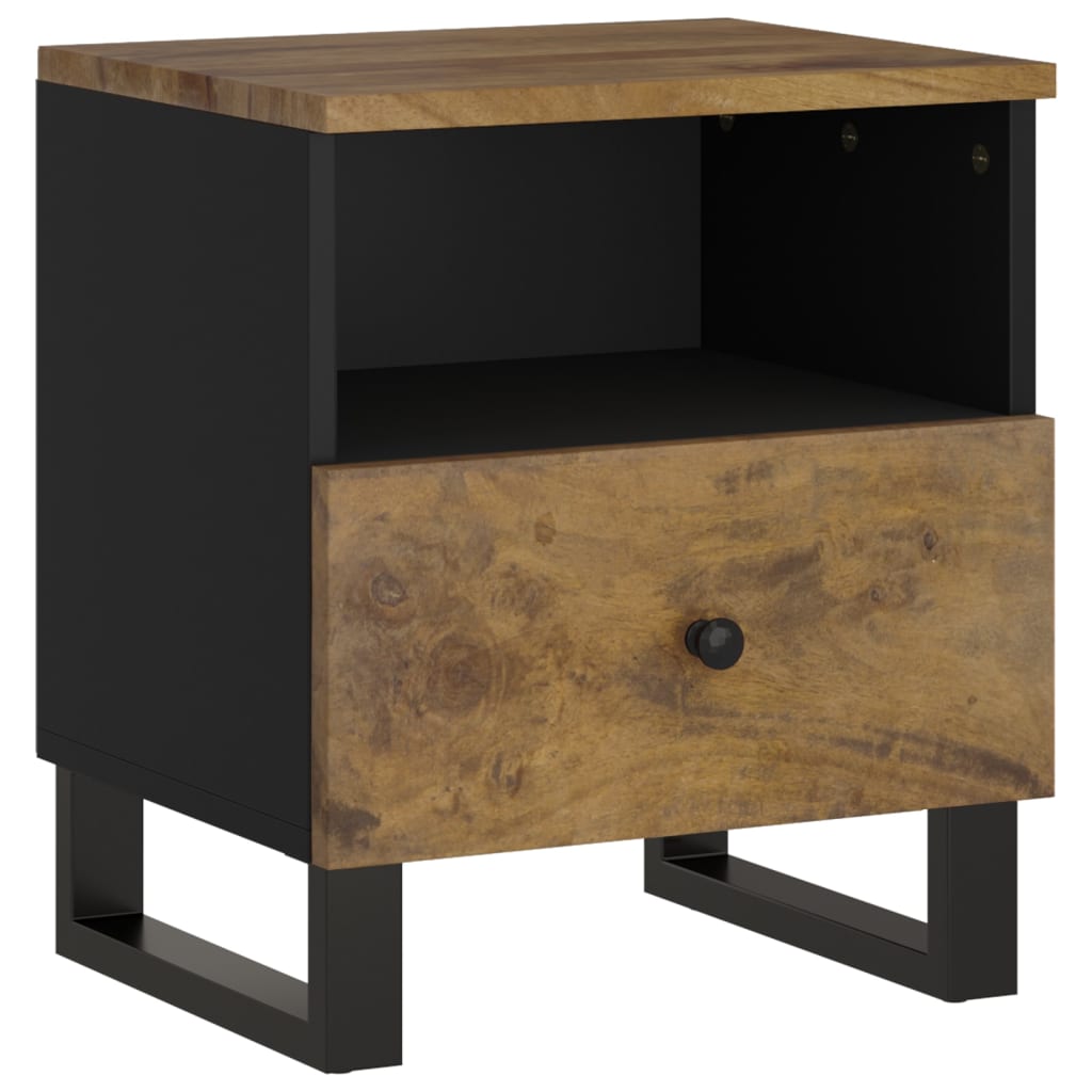 vidaXL Nachttisch Massivholz Mango & Holzwerkstoff