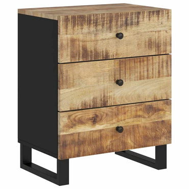 vidaXL Table de chevet 50x33x62 cm Bois de manguier massif et bois d'ingénierie