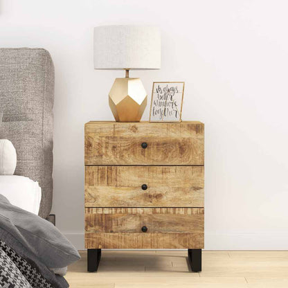 vidaXL Nachttisch 50x33x62 cm Massivholz Mango & Holzwerkstoff