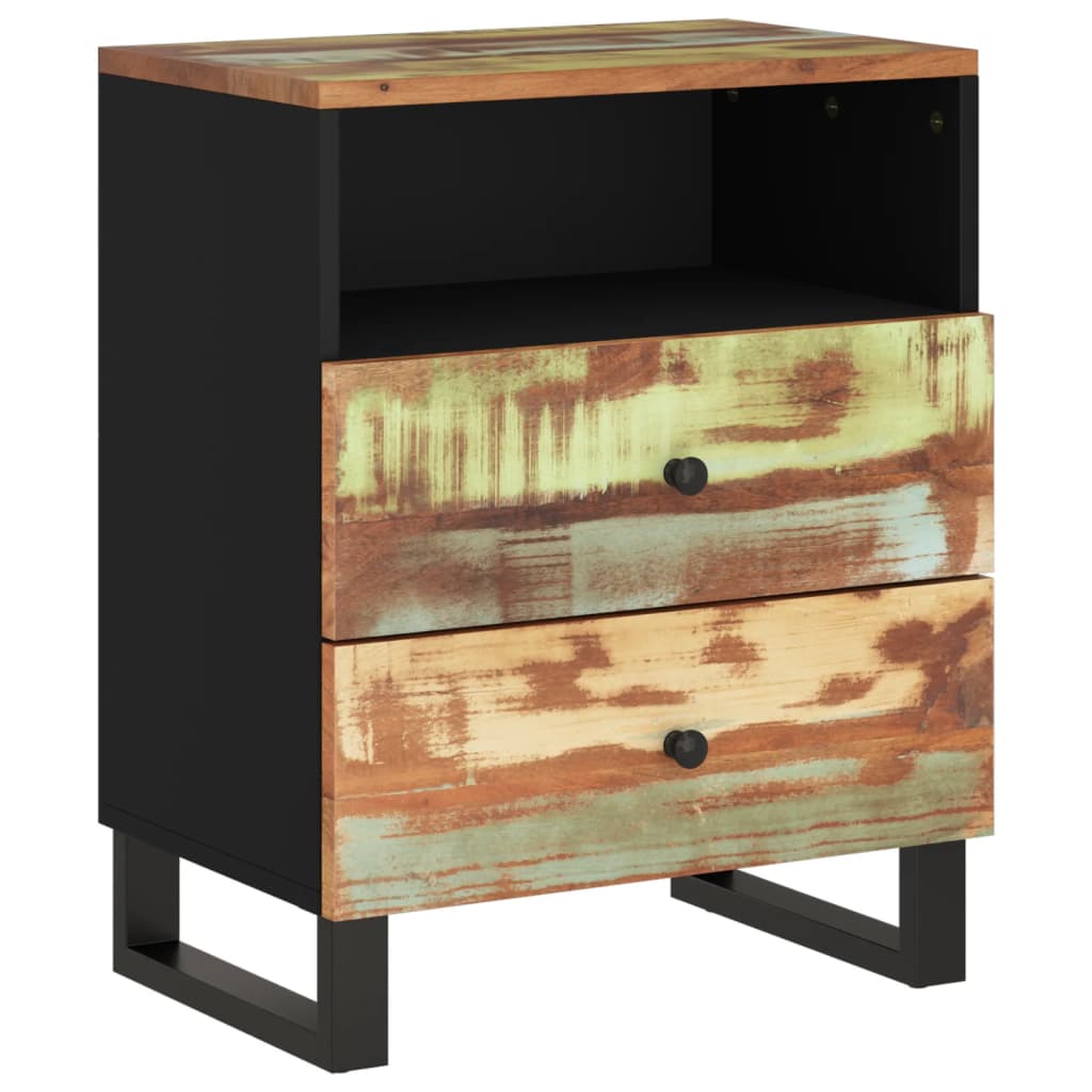 vidaXL Nachttisch 50x33x62 cm Altholz Massiv & Holzwerkstoff