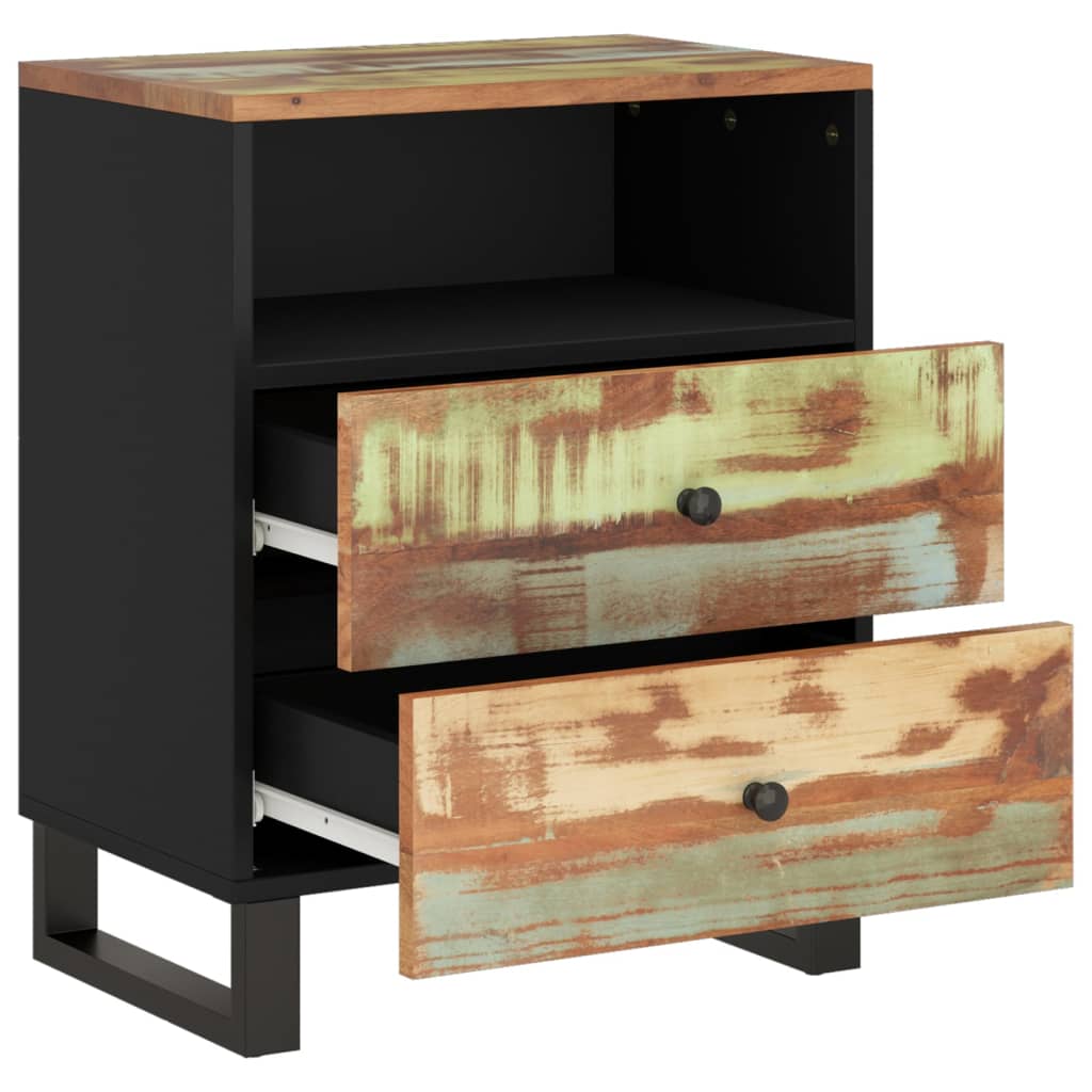vidaXL Nachttisch 50x33x62 cm Altholz Massiv & Holzwerkstoff