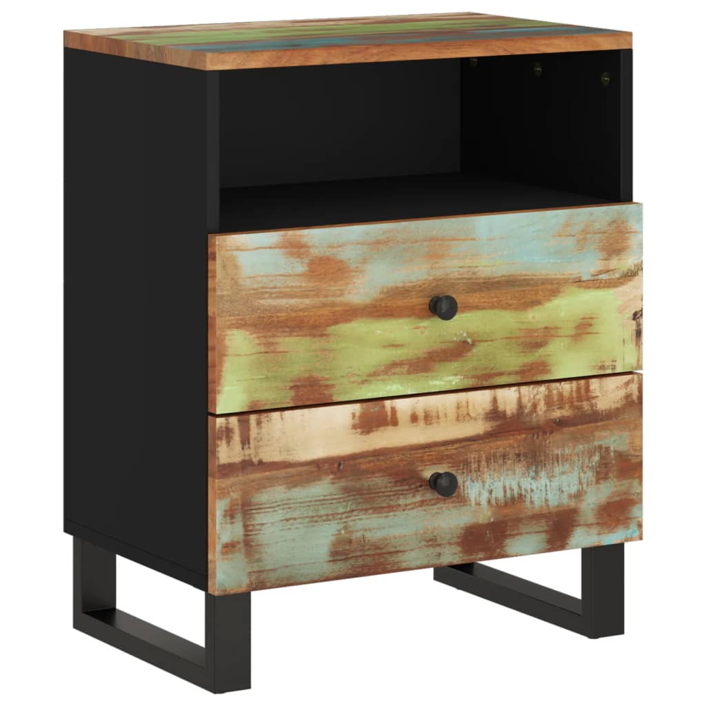 vidaXL Nachttisch 50x33x62 cm Altholz Massiv & Holzwerkstoff
