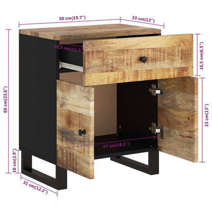 vidaXL Nachttisch 50x33x60 cm Massivholz Mango & Holzwerkstoff